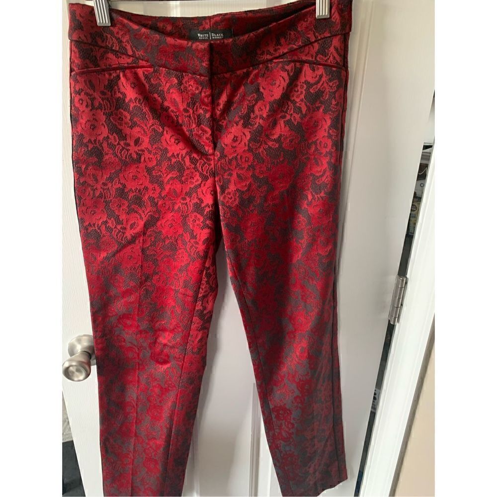 White House black market, red and black pants size 0R skinny ankle pants dress